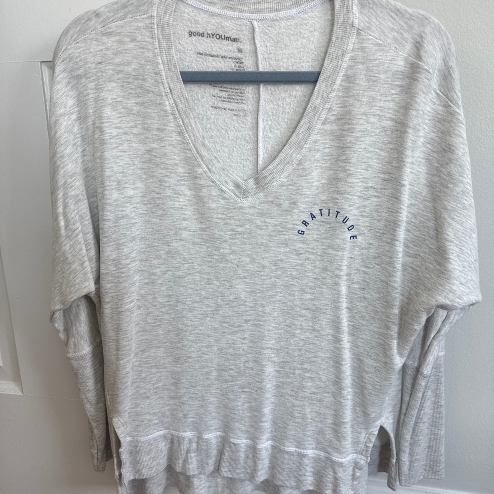 Good hYOUman Light Gray V-Neck Sweatshirt